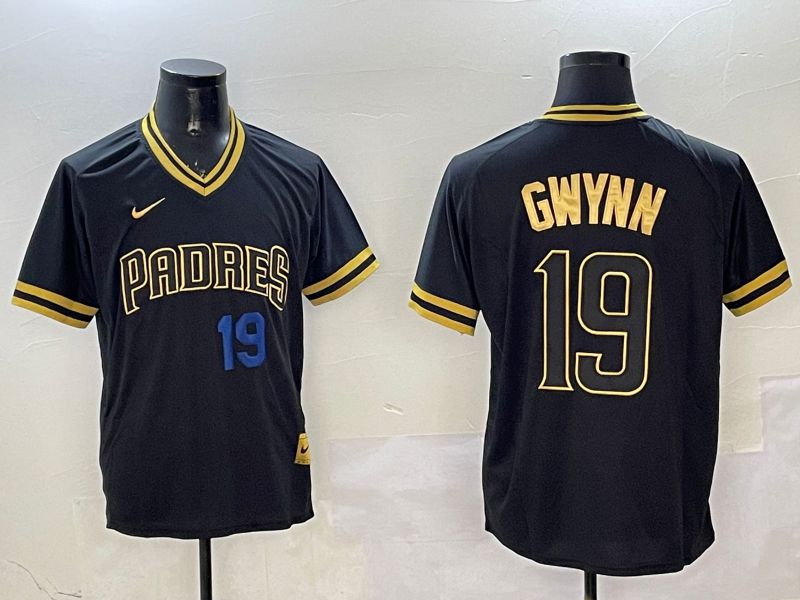 Men San Diego Padres #19 Gwynn Black Gold Game 2025 Nike MLB Jersey style 3255